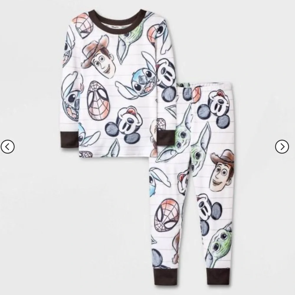 Disney Infant Graphic Allover Print 2-piece Pajama Set